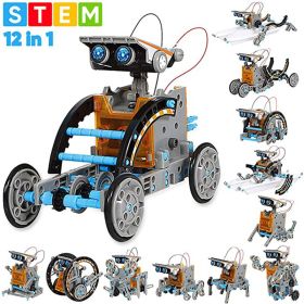STEM Solar Robot Kit For Kids; 12-in-1 Educational STEM Science Experiment Toys; Solar Powered Building Kit DIY For 8 9 10 11 12 13 Years Old Boy