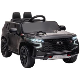 Aosom Licensed Chevrolet TAHOE Electric Car for Kids with Remote Control, 12V Battery Powered Ride On Car with 2 Speeds for 3-6 Years Old, Black