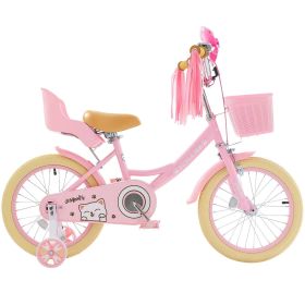 VEVOR Kids Bike 16 Inches Princess Style Children Bicycle for Girls Aged 4-8