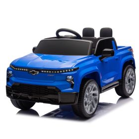 24V Kids Ride on Car W/Parents Control,Licensed Chevrolet Silverado,Four-wheel suspension,LED Lights,Bluetooth,music,USB,MP3,Power display