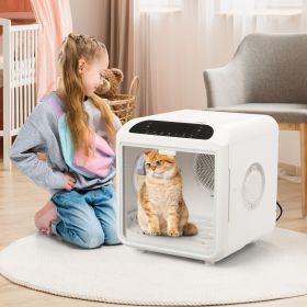 Smart Electric Pet Dryer Box, Ultra Quiet Hair Dryer for Cat Puppy, Remote Control, 2 Drying Modes, Temperature and Wind Speed Control, Auto-Open