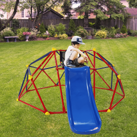 XCF007 6ft Dome climber with 1.2m slide for age 3+ climber with Climbing Stones