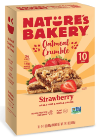 Nature's Bakery, Oatmeal Crumble, Strawberry Breakfast Snack Bars, 1.41 oz, 10 Count