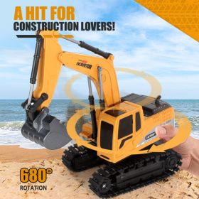 Remote Control Excavator, RC Excavator, Truck Construction Vehicle, Boys' Toys, Children's Gifts, Logistics Randomly Send UPS, USPS (Color: Yellow)