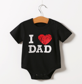 Short sleeve triangle romper (Option: Love Daddy-73CM)