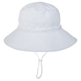 Baby Toddler Sun Hat UPF 50+ Sun Protective Beach Hat with Wide Brim Bucket Floppy Hat for 6-24 Months (Option: White_S)