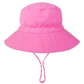 Baby Toddler Sun Hat UPF 50+ Sun Protective Beach Hat with Wide Brim Bucket Floppy Hat for 6-24 Months (Option: Pink_S)