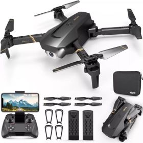4DRC V4 Foldable Mini Drone With Camera 1080P HD Drone, 3 Batteries, Adult And Child Drones, Logistics Randomly Sent By UPS USPS (Color: Black)