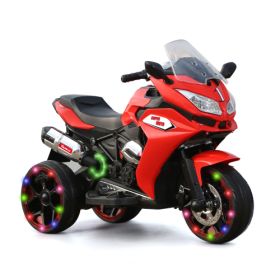 12V Kids Electric Motorcycle ,ride On Motorcycle,Three Lighting Wheels Kids Electric Toys Boys Girls Motorcycle, Children Battery Motor Bikes Rec (Color: Red)