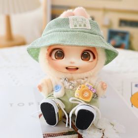 5PCS-Set Cute Hat Shoes Doll Clothes Outfit Set For LABUBU 15CM-17CM Doll, Adorable Dress Up Accessories For Doll - Dolls Not Included (Color: Green)