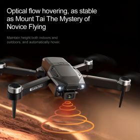 ESULOMP Brushless Drone HD Dual Camera Aerial Drone ,Quadcopter Optical Stream Positioning F196 RC Airplane (Color: Black)