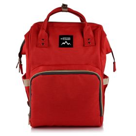 Mummy Diaper Bag Backpack Water-Resistant Large Capacity Travel Nappy Backpack Baby Nursing Handbag for Mom Dad Baby Care (Option: Red)