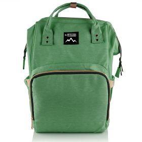 Mummy Diaper Bag Backpack Water-Resistant Large Capacity Travel Nappy Backpack Baby Nursing Handbag for Mom Dad Baby Care (Option: Green)