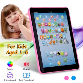 Baby Learning Tablet Educational Mini Pads Toys Touch Learn Toddler Tablet For ABC Numbers Words Gift For Boys Girls Aged 1-6 Year Old Kids (Color: Pink)