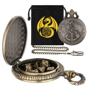 DND Style Mythical Winged Beast Sword Holding Relief Case, Retro Dice Storage Set, Desktop RPG Fantasy Accessories, High Quality Zinc Alloy DND D (Option: Bronze)