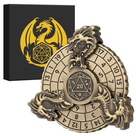 Retro Fantasy Style Turntable Dice Gift Box Set, Essential Creative Accessories For Board Games, Multi-faceted RPG Dice And Circular Scale Design (Option: Bronze)