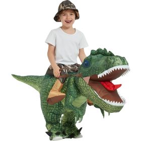 Adult Child Boys Girls Funny Inflatable Dinosaur Costume Riding Tyrannosaurus Rex Cosplay Fancy Dress Kids Halloween Party (Color: Child (120-150cm), size: One Size)