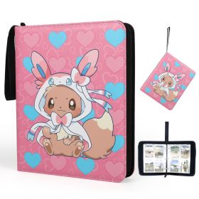 Card Binder 9 Pocket Pink Color for Trading Cards - Binder Holds up to 900 Game Cards - Great Christmas or Birthday Gifts (pocket: 4)