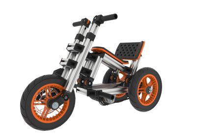 Modular design High-strength material electric innovation kart, more than 20 kinds of assembly methods, suitable for outdoor sports (Color: as Pic)