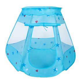 1Pc Kids Popup Game Tent Indoor Outdoor Castle Game Play Tent Birthday Gift For Kids  No Balls Light Included (Color: Blue)