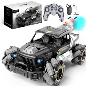 4DRC Y3 Remote Control Truck With Spray And Lights, Dual Motor Off Road Remote Control Vehicle,Prohibited Platform Temu (Color: Black)