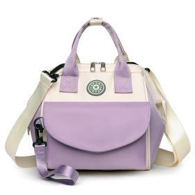 Baby Nappy Diaper Bag with 6 Pockets Burp Cloth Adjustable Shoulder Strap Detachable Small Bag Multifunctional Diaper Changing Bag with 2 Insulated Po (Option: Purple)